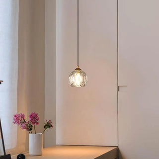 ZOWALA - Modern Dual Clear Crystal Ball Bedroom Pendant Light Image - 2