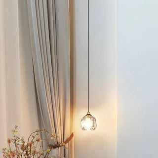 ZOWALA - Modern Dual Clear Crystal Ball Bedroom Pendant Light Image - 4