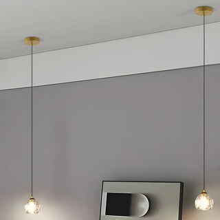 ZOWALA - Modern Dual Clear Crystal Ball Bedroom Pendant Light Image - 5