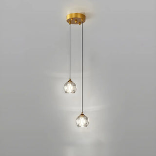 ZOWALA - Modern Dual Clear Crystal Ball Bedroom Pendant Light Image - 8