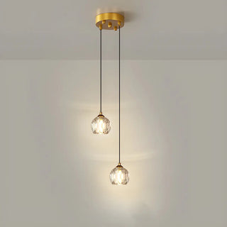 ZOWALA - Modern Dual Clear Crystal Ball Bedroom Pendant Light Image - 9
