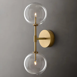 Modern Design Gold Double Glass Globe Wall Sconce Image - 10