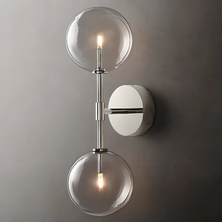 Modern Design Gold Double Glass Globe Wall Sconce Image - 11