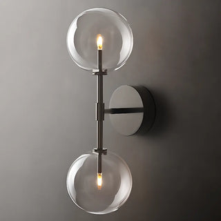 Modern Design Gold Double Glass Globe Wall Sconce Image - 12