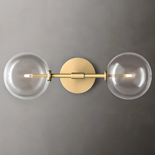 Modern Design Gold Double Glass Globe Wall Sconce Image - 15