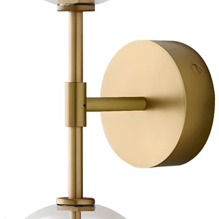 Modern Design Gold Double Glass Globe Wall Sconce Image - 16