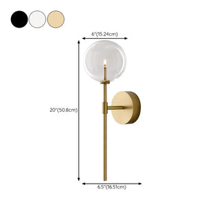 Modern Design Gold Double Glass Globe Wall Sconce #size