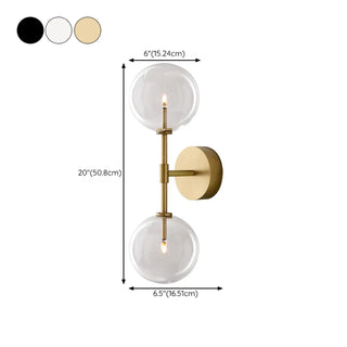 Modern Design Gold Double Glass Globe Wall Sconce Image - 19