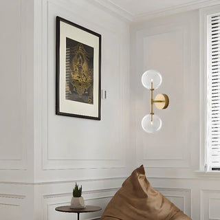 Modern Design Gold Double Glass Globe Wall Sconce Image - 3