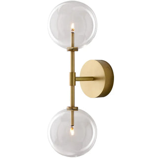Modern Design Gold Double Glass Globe Wall Sconce Image - 5