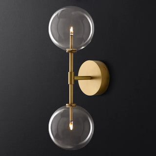 Modern Design Gold Double Glass Globe Wall Sconce Image - 6