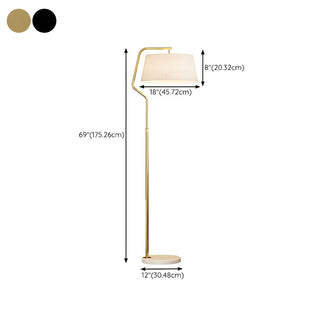 Modern Gold Fabric Cylinder Arc Bedroom Floor Lamp Zawala #size