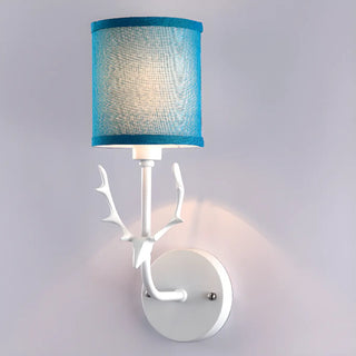 Modern Cylinder Fabric Antler Bedside Wall Sconce Zawala Image - 14