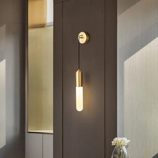 Modern Gold Frosted Glass Tube Pendant Wall Sconce Zawala Image - 1