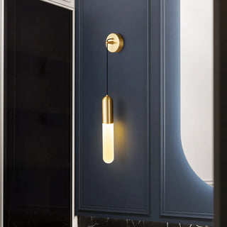Modern Gold Frosted Glass Tube Pendant Wall Sconce Zawala Image - 2