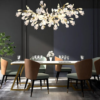 ZOWALA - Gold Ginkgo Leaf Metal Geometric Dining Room Chandelier Image - 1