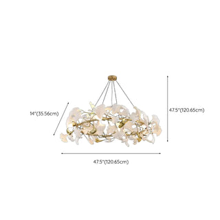 ZOWALA - Gold Ginkgo Leaf Metal Geometric Dining Room Chandelier Image - 12
