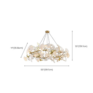 ZOWALA - Gold Ginkgo Leaf Metal Geometric Dining Room Chandelier Image - 13