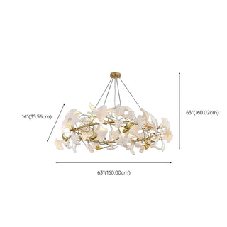 ZOWALA - Gold Ginkgo Leaf Metal Geometric Dining Room Chandelier Image - 14
