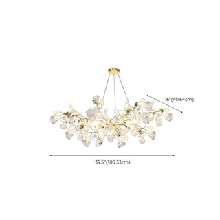 ZOWALA - Gold Ginkgo Leaf Metal Geometric Dining Room Chandelier Image - 16