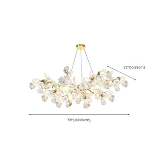 ZOWALA - Gold Ginkgo Leaf Metal Geometric Dining Room Chandelier Image - 18