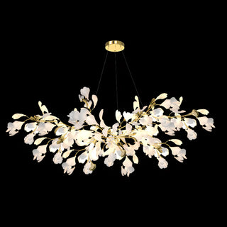 ZOWALA - Gold Ginkgo Leaf Metal Geometric Dining Room Chandelier Image - 5