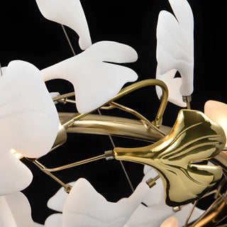 ZOWALA - Gold Ginkgo Leaf Metal Geometric Dining Room Chandelier Image - 6