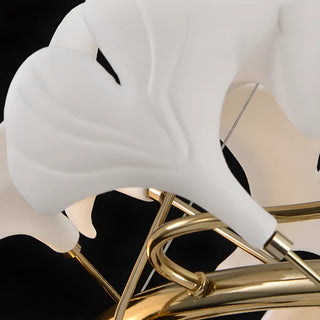 ZOWALA - Gold Ginkgo Leaf Metal Geometric Dining Room Chandelier Image - 7