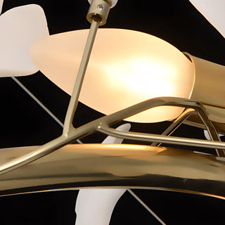 ZOWALA - Gold Ginkgo Leaf Metal Geometric Dining Room Chandelier Image - 8