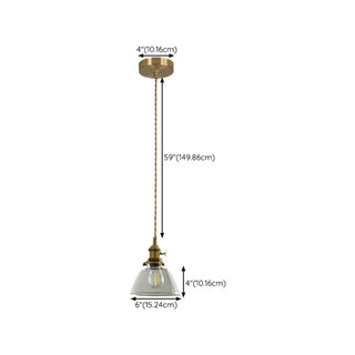 ZOWALA - Contemporary Cone Glass Gold Adjustable Length Pendant Light #size