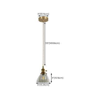ZOWALA - Contemporary Cone Glass Gold Adjustable Length Pendant Light Image - 15