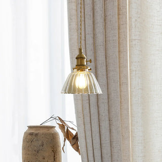ZOWALA - Contemporary Cone Glass Gold Adjustable Length Pendant Light Image - 2