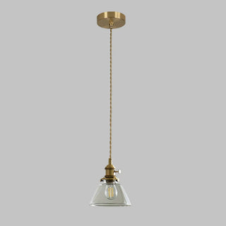 ZOWALA - Contemporary Cone Glass Gold Adjustable Length Pendant Light Image - 6