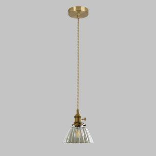 ZOWALA - Contemporary Cone Glass Gold Adjustable Length Pendant Light Image - 7