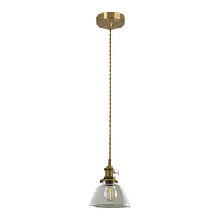 ZOWALA - Contemporary Cone Glass Gold Adjustable Length Pendant Light Image - 8