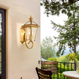 Waterproof Geometric Gold Modern Exterior Wall Sconce Zawala Image - 1
