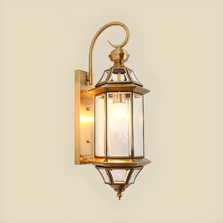 Waterproof Geometric Gold Modern Exterior Wall Sconce Zawala Image - 11