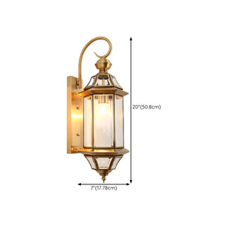 Waterproof Geometric Gold Modern Exterior Wall Sconce Zawala #size
