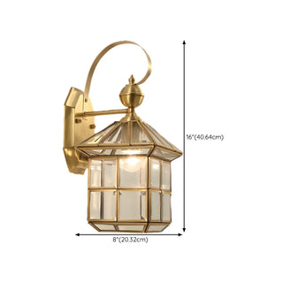 Waterproof Geometric Gold Modern Exterior Wall Sconce Zawala Image - 20