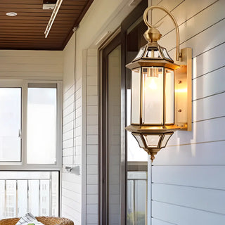 Waterproof Geometric Gold Modern Exterior Wall Sconce Zawala Image - 5