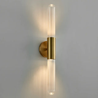 Modern Gold Cylindrical Up Down Glass Wall Sconce Zawala Image - 10