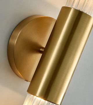Modern Gold Cylindrical Up Down Glass Wall Sconce Zawala Image - 14