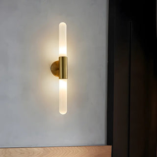 Modern Gold Cylindrical Up Down Glass Wall Sconce Zawala Image - 15