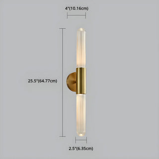 Modern Gold Cylindrical Up Down Glass Wall Sconce Zawala Image - 9