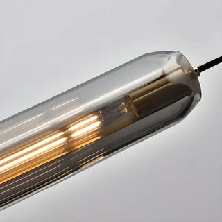 ZOWALA - Modern Bedroom Gray Cylinder Crystal Pendant Light Kitchen Image - 10