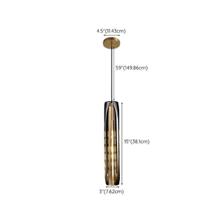 ZOWALA - Modern Bedroom Gray Cylinder Crystal Pendant Light Kitchen #size