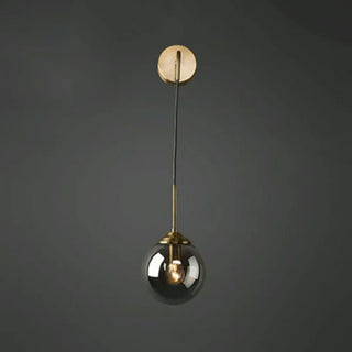 Minimalist Gold Frosted Glass Globe Metal Wall Lamp Zawala Image - 10