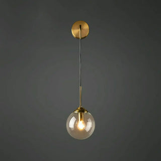 Minimalist Gold Frosted Glass Globe Metal Wall Lamp Zawala Image - 12