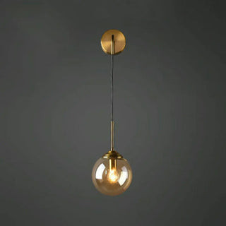 Minimalist Gold Frosted Glass Globe Metal Wall Lamp Zawala Image - 14