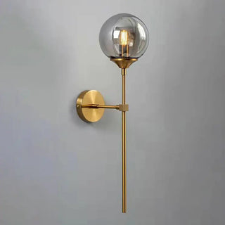 Minimalist Gold Frosted Glass Globe Metal Wall Lamp Zawala Image - 16